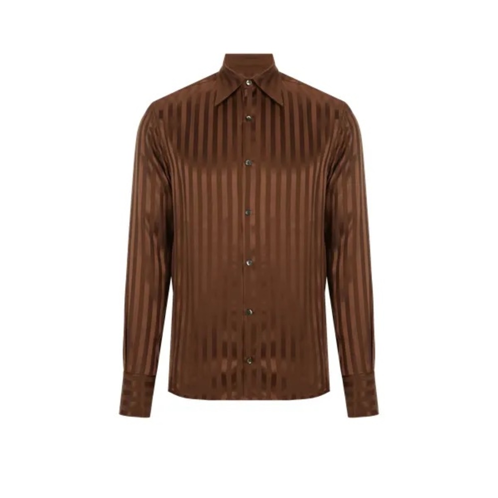 73 LONDON
Striped Silk Shirt In Brown